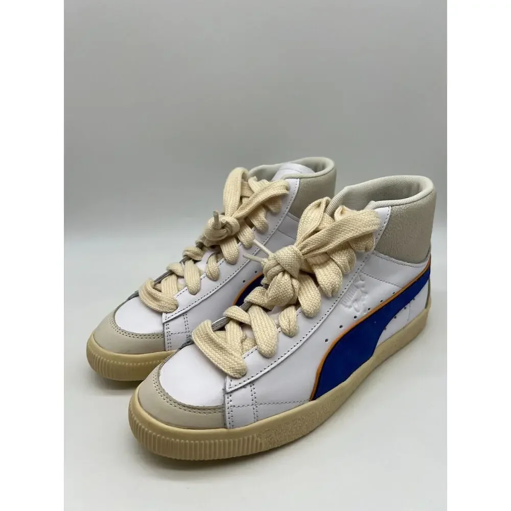 Puma Clyde Mid Bball Rhuigi Puma White Royal Sapphire 391335-01 Men's Size 8